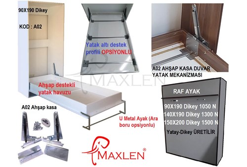 A02 Ahşap Kasa Yatak Mekanizması Bilgi Görseli